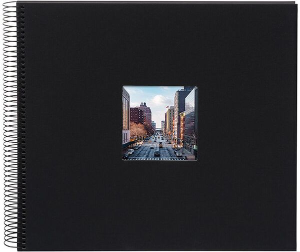 goldbuch Spiralalbum Bella Vista mit Fenster 35x30 40 schwarze Seiten  schwarz