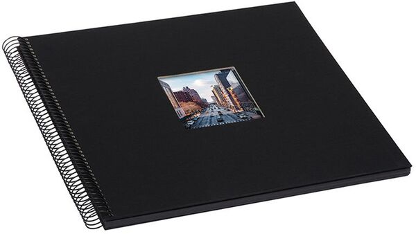 goldbuch Spiralalbum Bella Vista mit Fenster 35x30 40 schwarze Seiten  schwarz