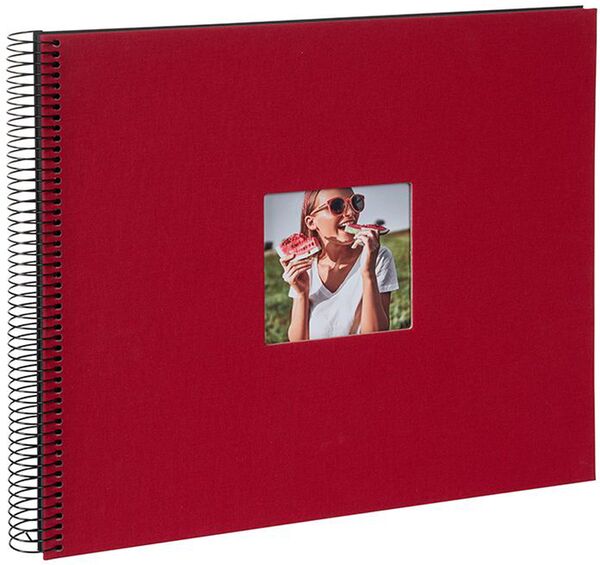 goldbuch Spiralalbum Bella Vista mit Fenster 35x30 40 schwarze Seiten  rot