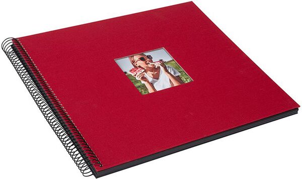 goldbuch Spiralalbum Bella Vista mit Fenster 35x30 40 schwarze Seiten  rot