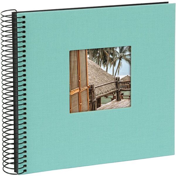 goldbuch Spiralalbum Bella Vista mit Fenster 20x20 40 schwarze Seiten  aqua