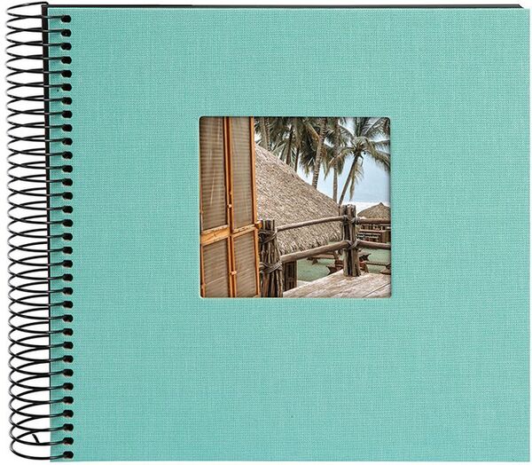 goldbuch Spiralalbum Bella Vista mit Fenster 20x20 40 schwarze Seiten  aqua