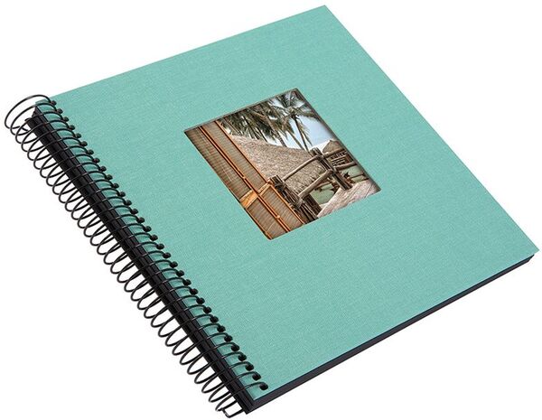 goldbuch Spiralalbum Bella Vista mit Fenster 20x20 40 schwarze Seiten  aqua