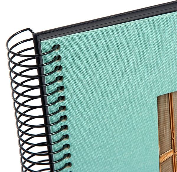 goldbuch Spiralalbum Bella Vista mit Fenster 20x20 40 schwarze Seiten  aqua