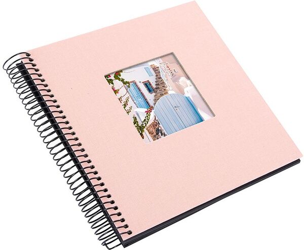 goldbuch Spiralalbum Bella Vista mit Fenster 20x20 40 schwarze Seiten  rose