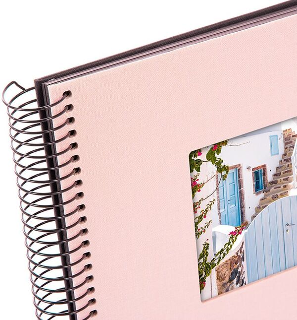 goldbuch Spiralalbum Bella Vista mit Fenster 20x20 40 schwarze Seiten  rose
