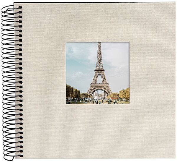 goldbuch Spiralalbum Bella Vista mit Fenster 20x20 40 schwarze Seiten  sandgrau