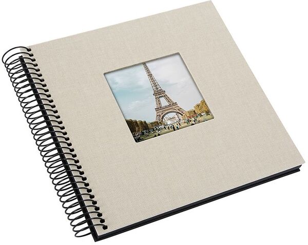 goldbuch Spiralalbum Bella Vista mit Fenster 20x20 40 schwarze Seiten  sandgrau