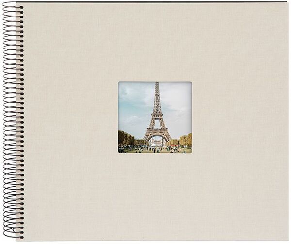 goldbuch Spiralalbum Bella Vista mit Fenster 35x30 40 schwarze Seiten  sandgrau
