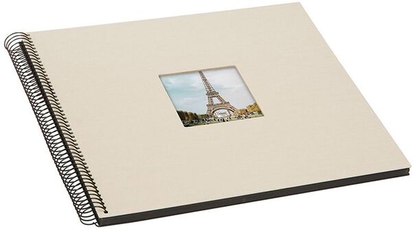 goldbuch Spiralalbum Bella Vista mit Fenster 35x30 40 schwarze Seiten  sandgrau