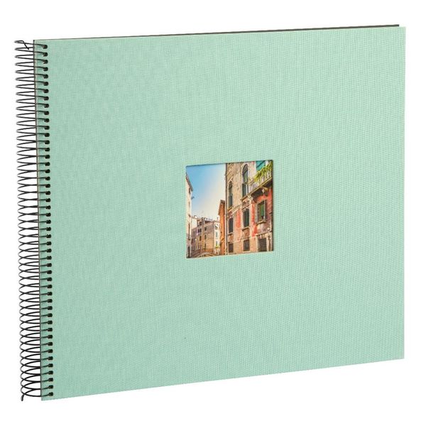goldbuch Spiralalbum Bella Vista mit Fenster 35x30 40 schwarze Seiten  aqua