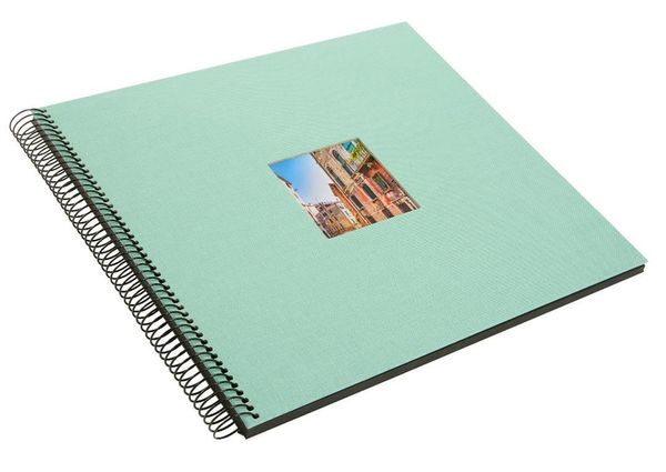 goldbuch Spiralalbum Bella Vista mit Fenster 35x30 40 schwarze Seiten  aqua