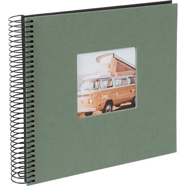 goldbuch Spiralalbum Bella Vista mit Fenster 20x20 40 schwarze Seiten  Artischocke