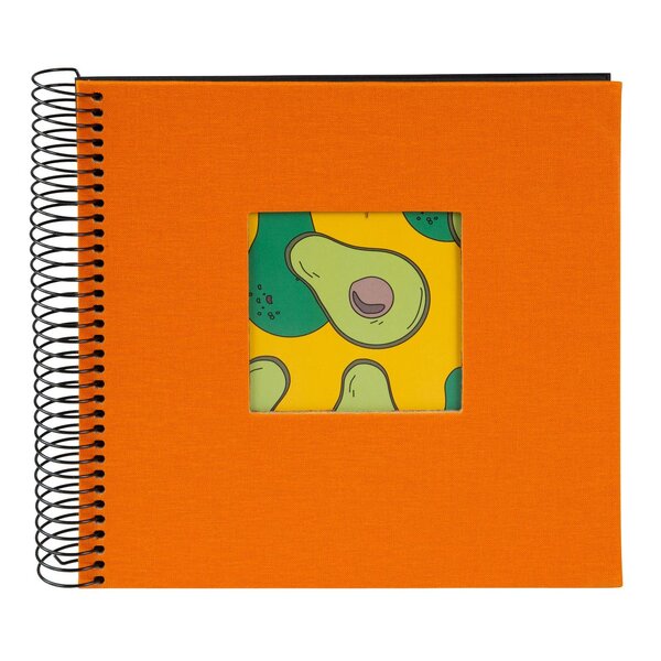 goldbuch Spiralalbum Bella Vista mit Fenster 20x20 40 schwarze Seiten  sun orange