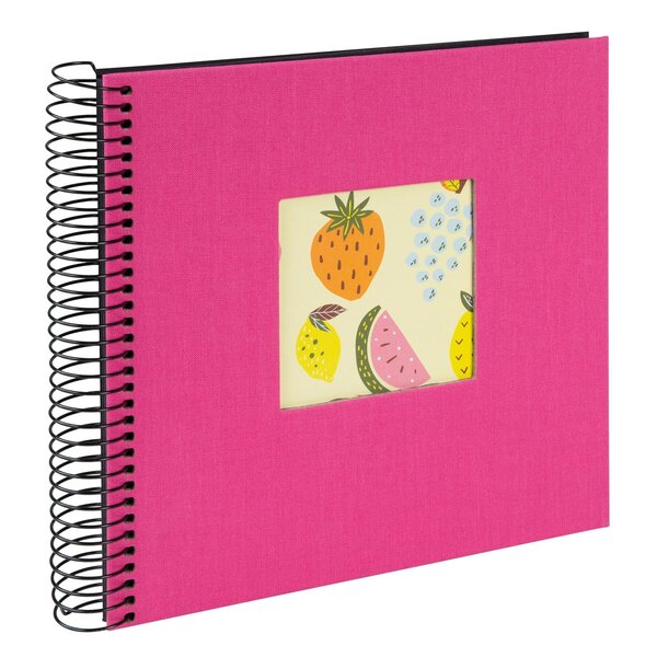 goldbuch Spiralalbum Bella Vista mit Fenster 20x20 40 schwarze Seiten  electric fuchsia