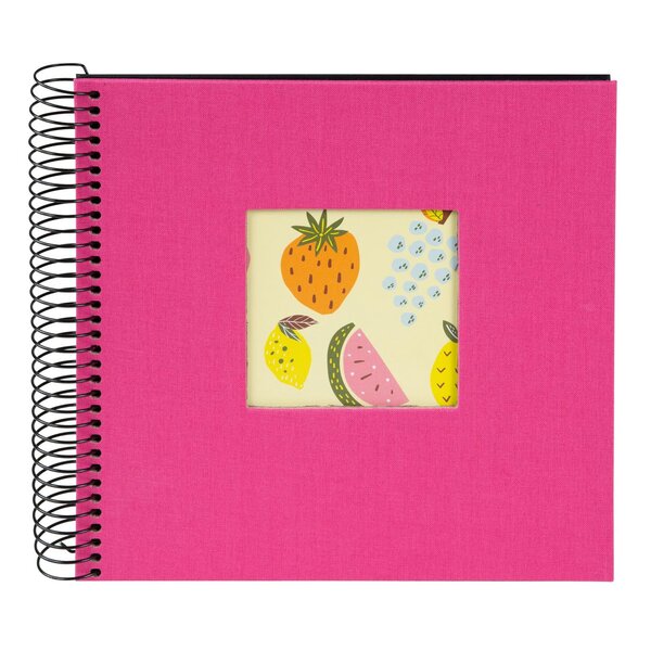 goldbuch Spiralalbum Bella Vista mit Fenster 20x20 40 schwarze Seiten  electric fuchsia