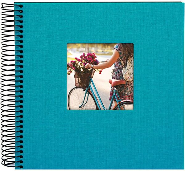 goldbuch Spiralalbum Bella Vista mit Fenster 20x20 40 schwarze Seiten  türkis