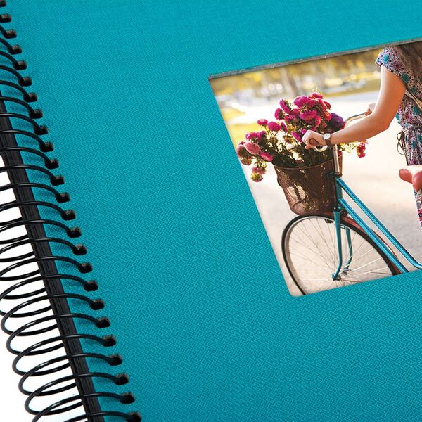 goldbuch Spiralalbum Bella Vista mit Fenster 20x20 40 schwarze Seiten  türkis