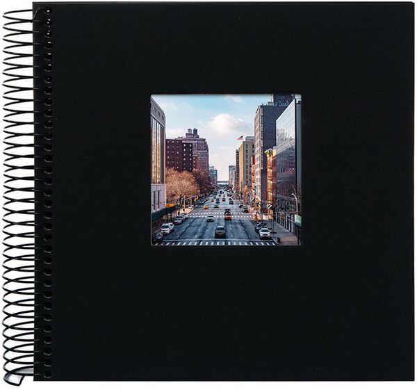 goldbuch Spiralalbum Bella Vista mit Fenster 20x20 40 schwarze Seiten  schwarz