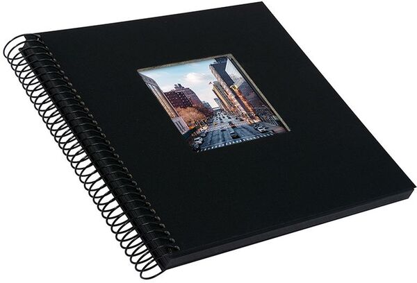 goldbuch Spiralalbum Bella Vista mit Fenster 20x20 40 schwarze Seiten  schwarz