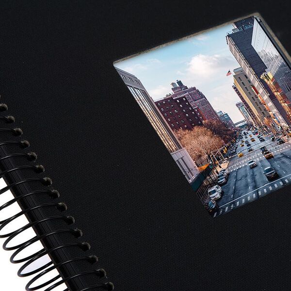 goldbuch Spiralalbum Bella Vista mit Fenster 20x20 40 schwarze Seiten  schwarz