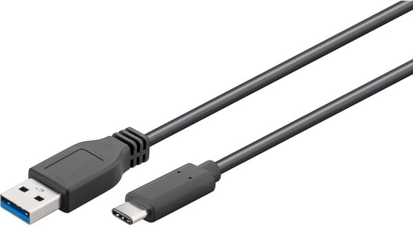 Goobay USB Kabel Typ-C auf Typ-A schwarz  1 Meter