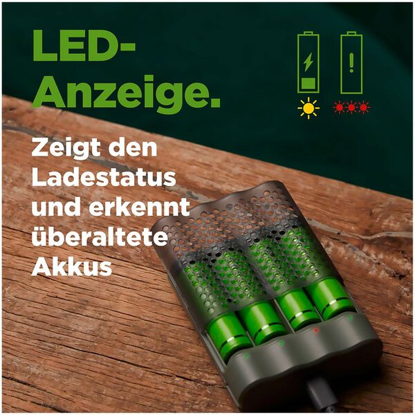 GP ReCyko M451/270 4-Port USB Ladegerät inkl.4xAA NiMh 2600mAh 