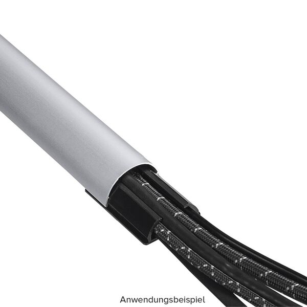 Hama Alu-Kabelkanal, halbrund, 110 x 3,3 x 1,8 cm, Silber 