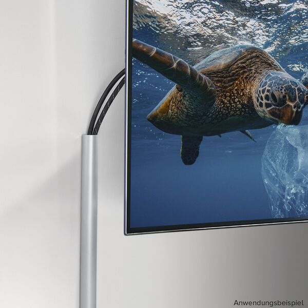 Hama Alu-Kabelkanal, halbrund, 110 x 3,3 x 1,8 cm, Silber 