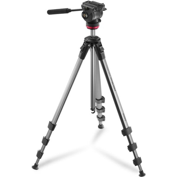 Hama Dreibeinstativ PRO Move 160 2D+, Videostativ für Kamera und Handy, 160cm 