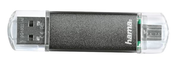 Hama FlashPen Laeta Twin, USB 2.0, 10MB/s  64 GB grau