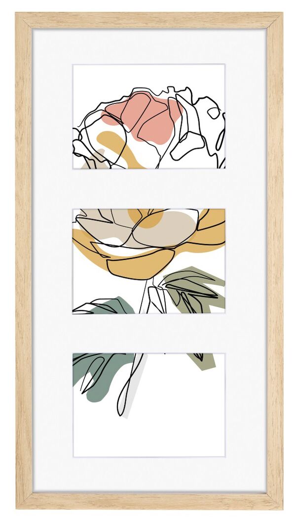 Hama Holzrahmen-Galerie Kopenhagen für 3 Bilder  23 x 45 cm Eiche natur