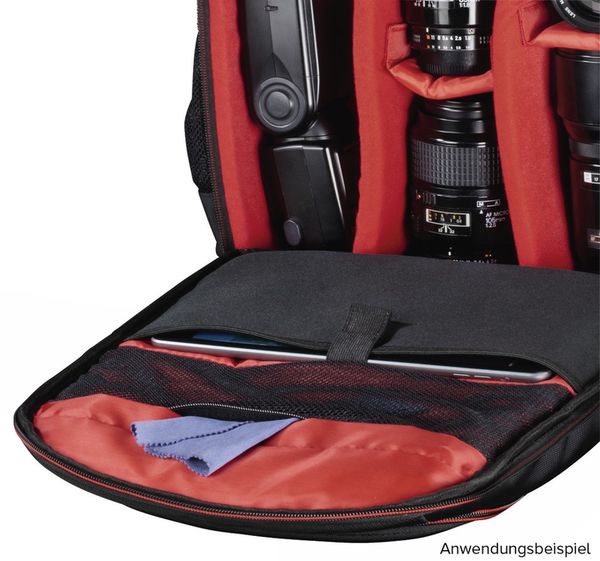 Hama Kamera-Rucksack Miami, 190  Schwarz/Rot