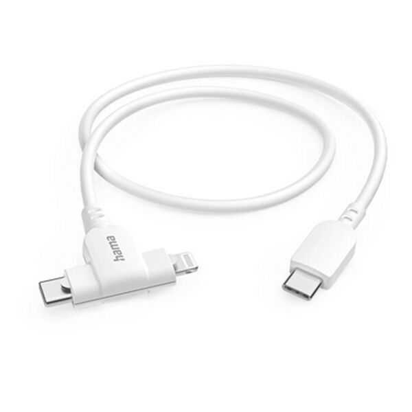 Hama Ladekabel 2-in-1, USB-C - USB-C oder Lightning, MFI  1,5 m weiß