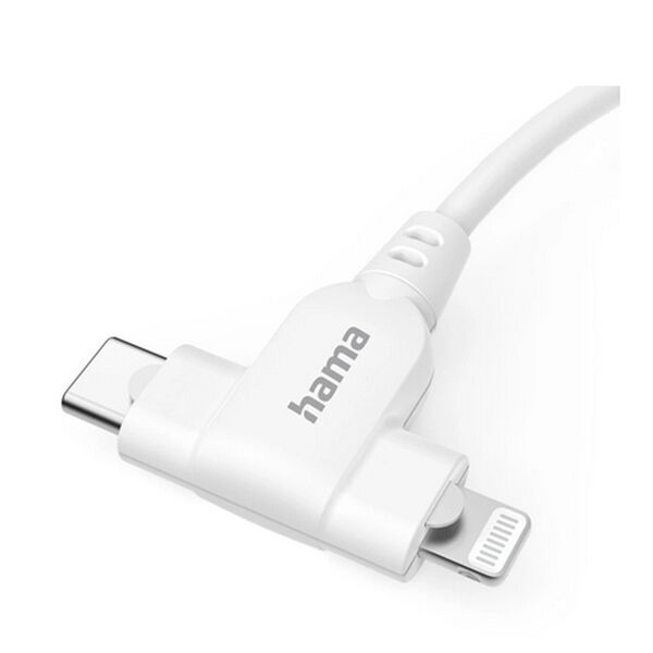 Hama Ladekabel 2-in-1, USB-C - USB-C oder Lightning, MFI  1,5 m weiß