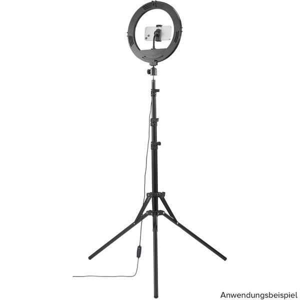 Hama LED-Ringleuchte SpotLight Steady 120 II, Ringlicht-Stativ für Handy, 12 