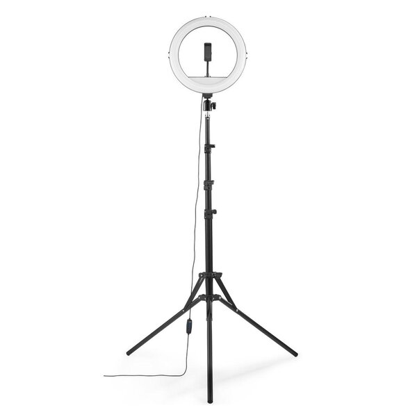 Hama LED-Ringleuchte SpotLight Steady 120 III, Ringlicht-Stativ für Handy, 12 