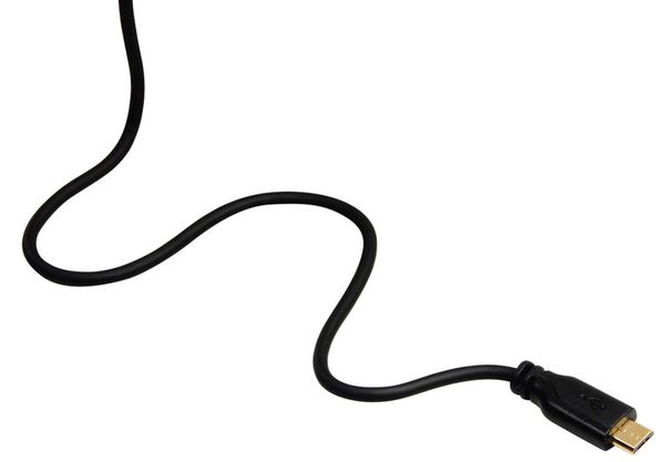 Hama Micro-USB-Kabel, verdrehsicher, vergoldet 0,75 m  schwarz