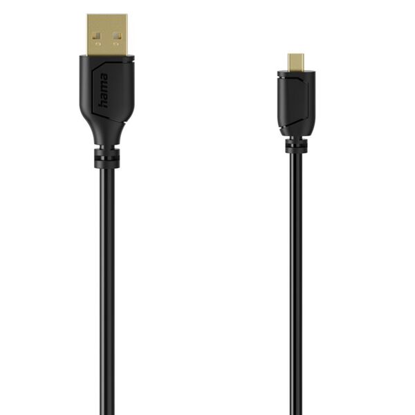 Hama Mini-USB-Kabel Flexi-Slim, Mini-B8-Stecker, USB 2.0, 480 Mbit/s, 0,75 m 