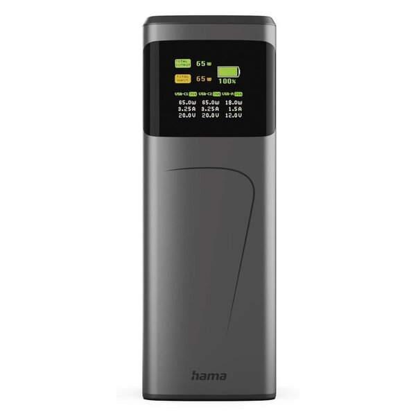 Hama Power Pack High Power,  2x USB-C, USB-A, Schnellladen  65 W, 20000 mAh