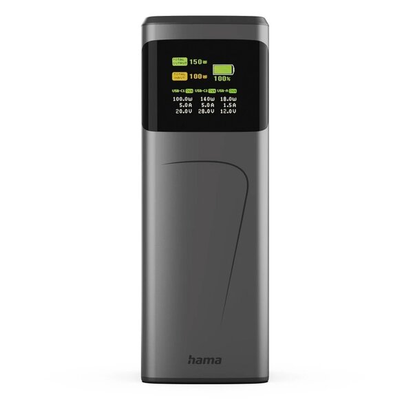 Hama Power Pack High Power,  2x USB-C, USB-A, Schnellladen  150 W, 24000mAh