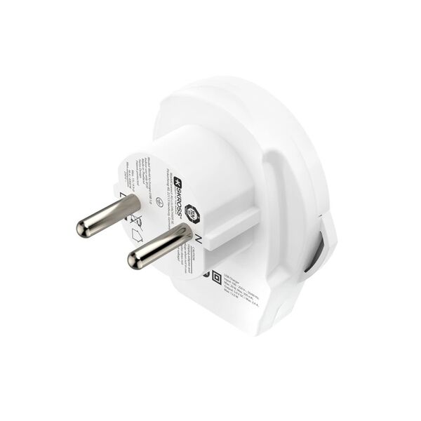 Hama Reiseadapter World to Europe USB, für 2- und 3-polige Geräte, 1x USB 