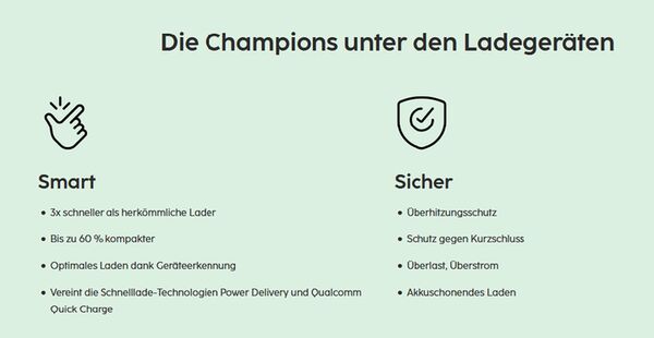 Hama Schnellladegerät, 1x USB-C, 1x USB-A, Mini-Ladegerät, PD  20 Watt weiß