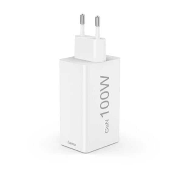 Hama Schnellladegerät, GaN, 2x USB-C, 1x USB-A, Mini-Ladegerät, PD  100 Watt weiß