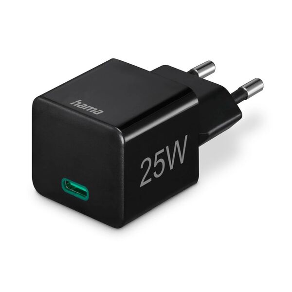 Hama Schnellladegerät, USB-C, PD/Qualcomm®, Mini-Ladegerät, 25 W  schwarz