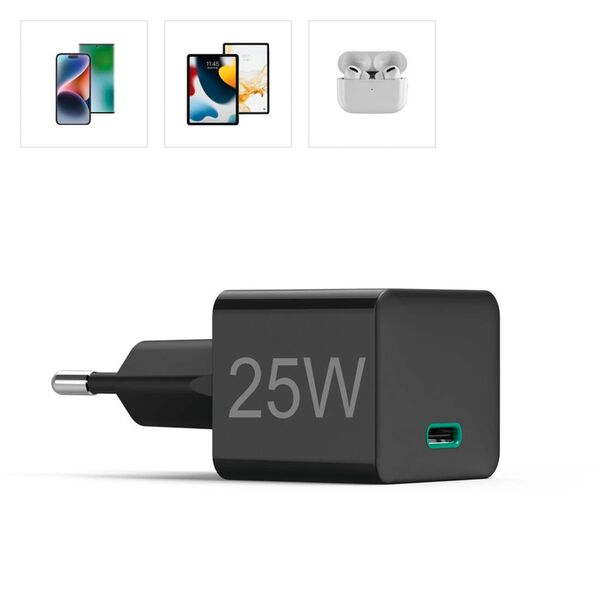 Hama Schnellladegerät, USB-C, PD/Qualcomm®, Mini-Ladegerät, 25 W  schwarz