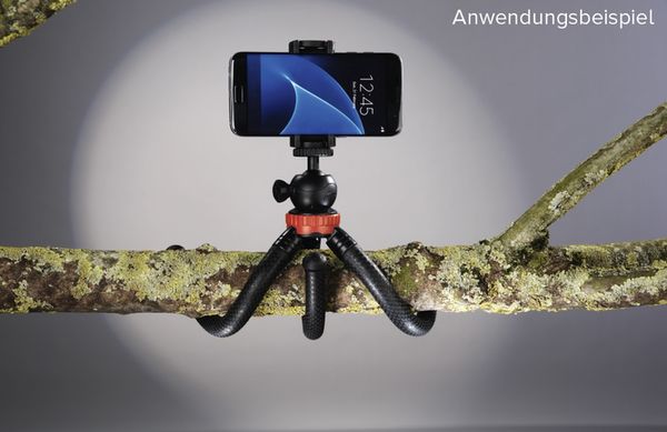 Hama Stativ FlexPro für Smartphone, GoPro und Fotokameras, 27 cm,  rot