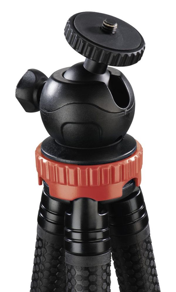 Hama Stativ FlexPro für Smartphone, GoPro und Fotokameras, 27 cm,  rot