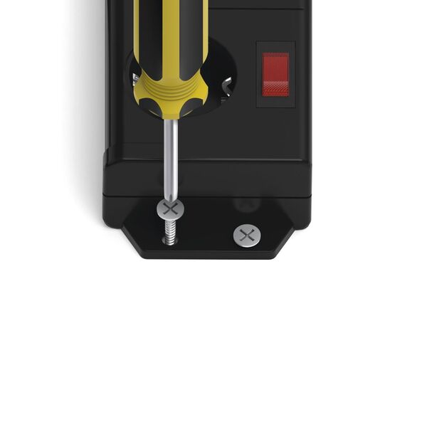 Hama Steckdosenleiste, 4-fach, 90°, einzeln schaltbar, Wandmontage, 1,4 m  schwarz