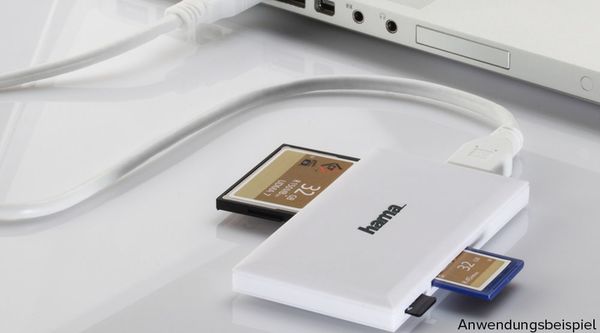 Hama USB-3.0-Multi-Kartenleser, SD/microSD/CF/MS  Weiß